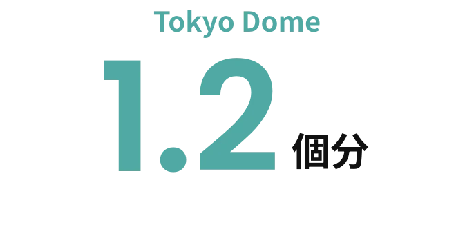 東京ドーム1.2個分